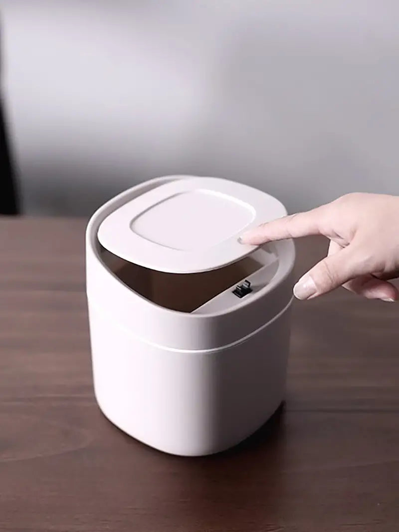 Mini Desktop Trash Can with Press Lid - 6.1"x5.31"
