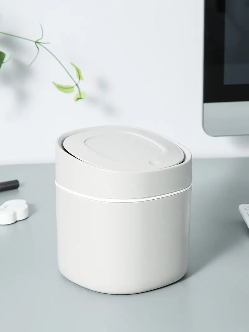 Mini Desktop Trash Can with Press Lid - 6.1"x5.31"