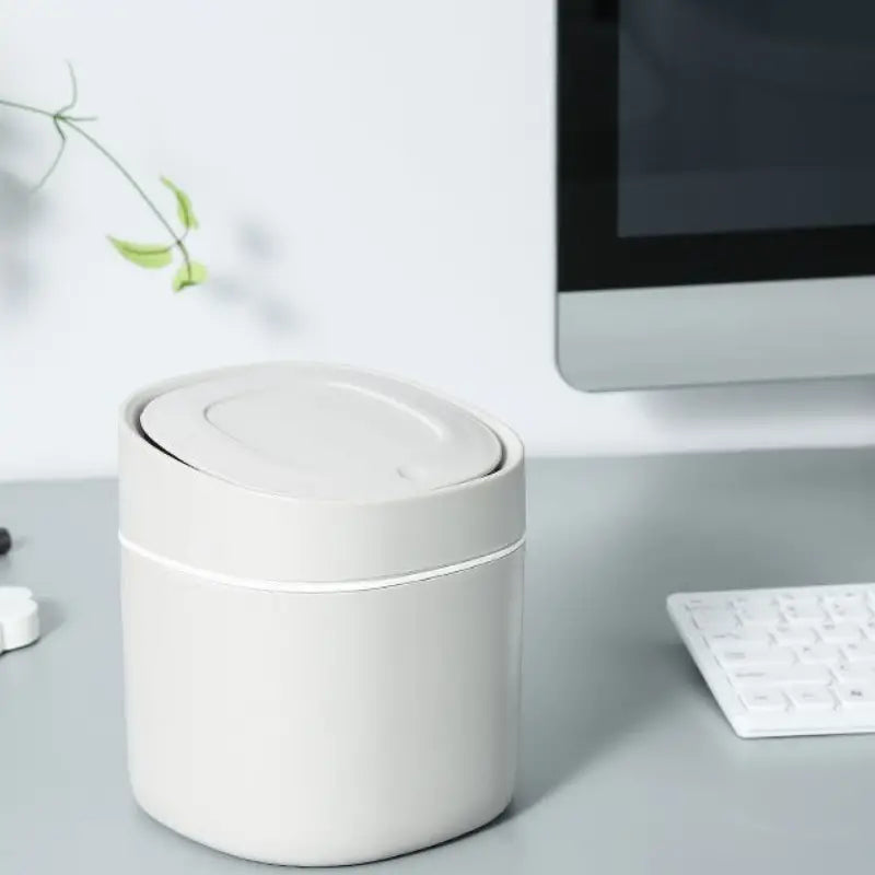 Mini Desktop Trash Can with Press Lid - 6.1"x5.31"