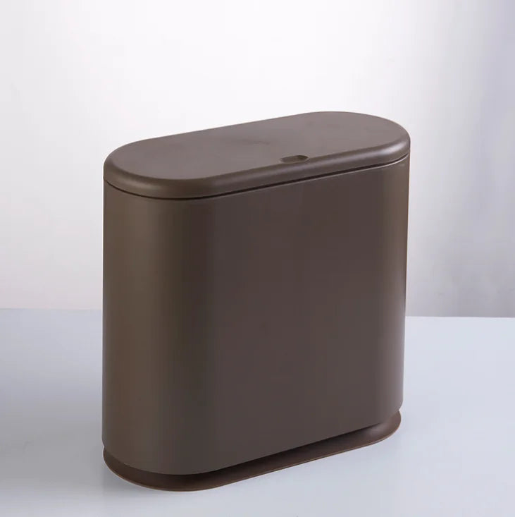 Oval Press Trash Can