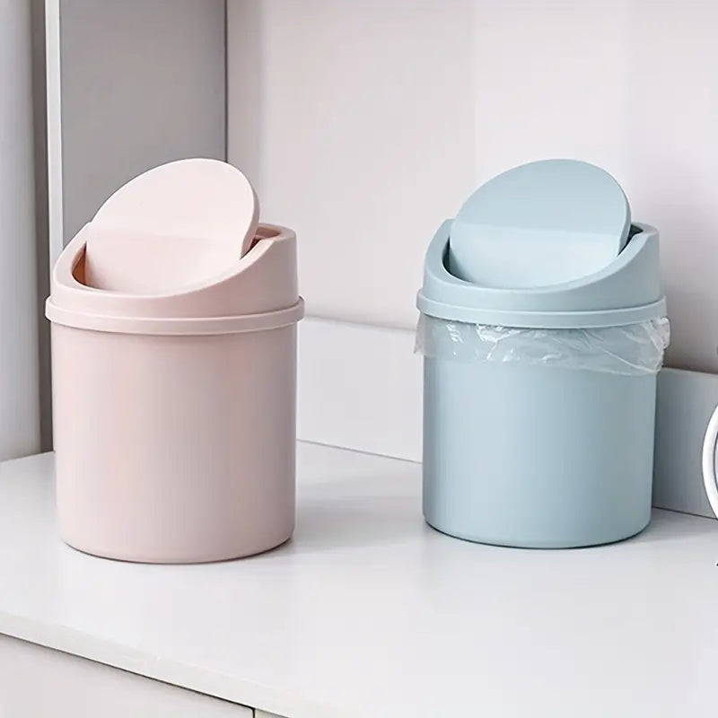 Cute Mini Heart-Shaped Desktop Trash Can with Lid