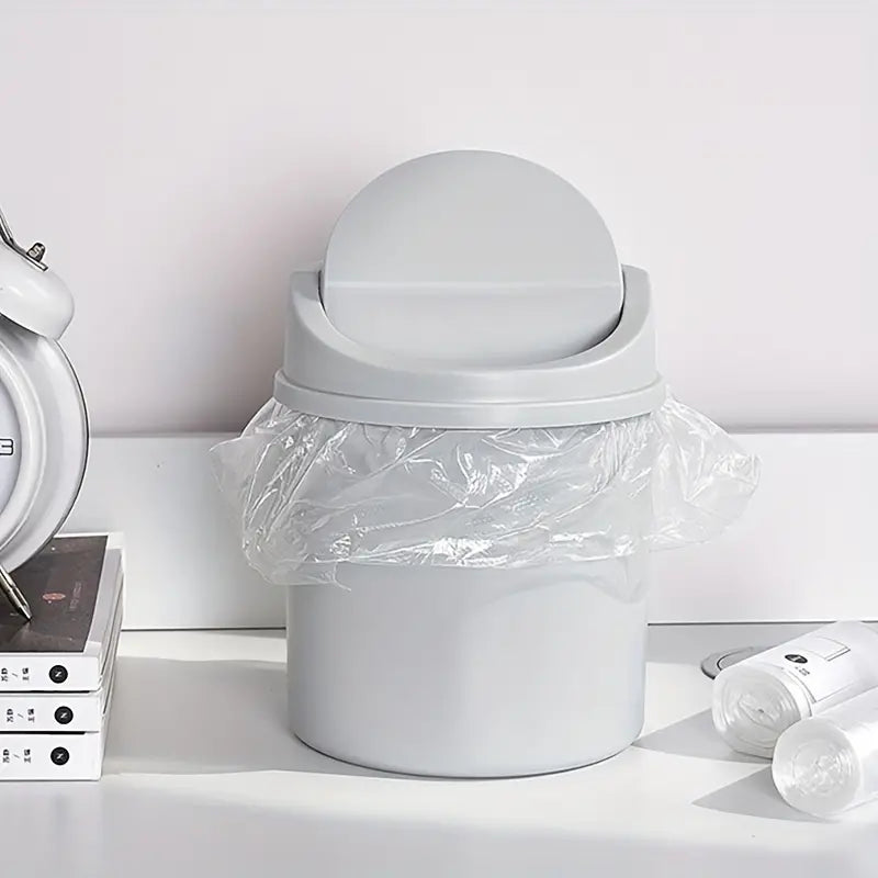 Cute Mini Heart-Shaped Desktop Trash Can with Lid