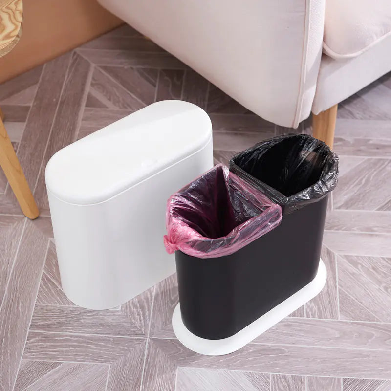 Oval Press Trash Can