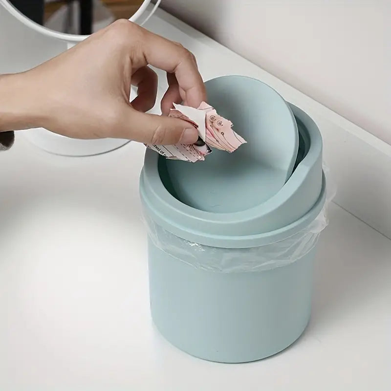 Cute Mini Heart-Shaped Desktop Trash Can with Lid