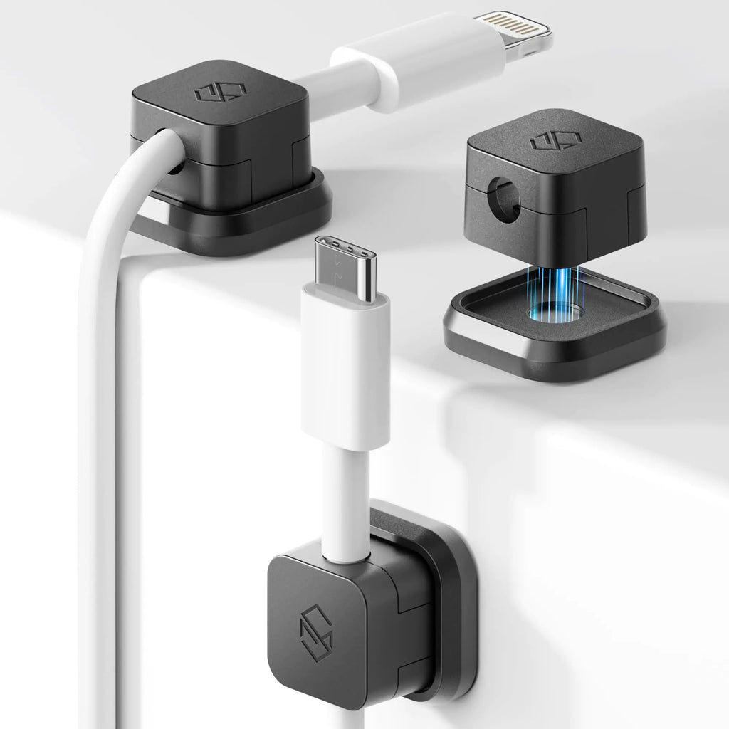 Sinjimoru Magnetic Cable Clips Multipurpose Cable Management for Car and Office Supplies Self Adhesive Cable Organizer Clip. Magnetic Cable Holder (Magnetic Cable Holder [3 Pack] Black)