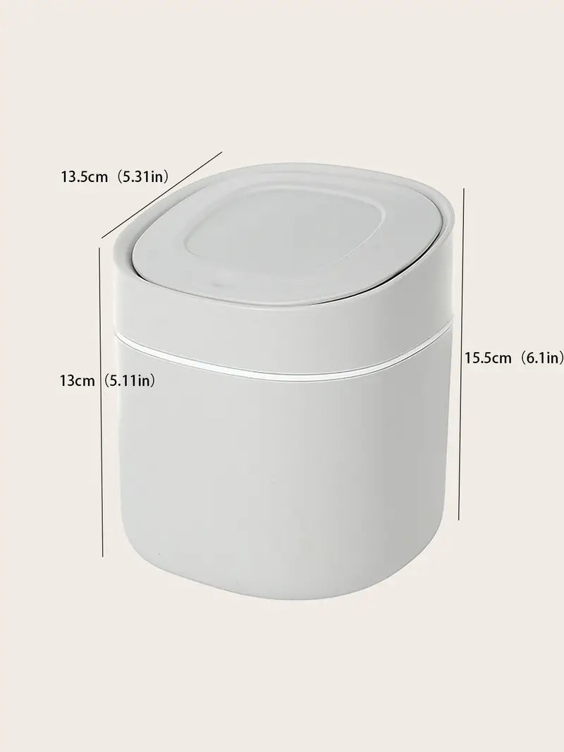Mini Desktop Trash Can with Press Lid - 6.1"x5.31"