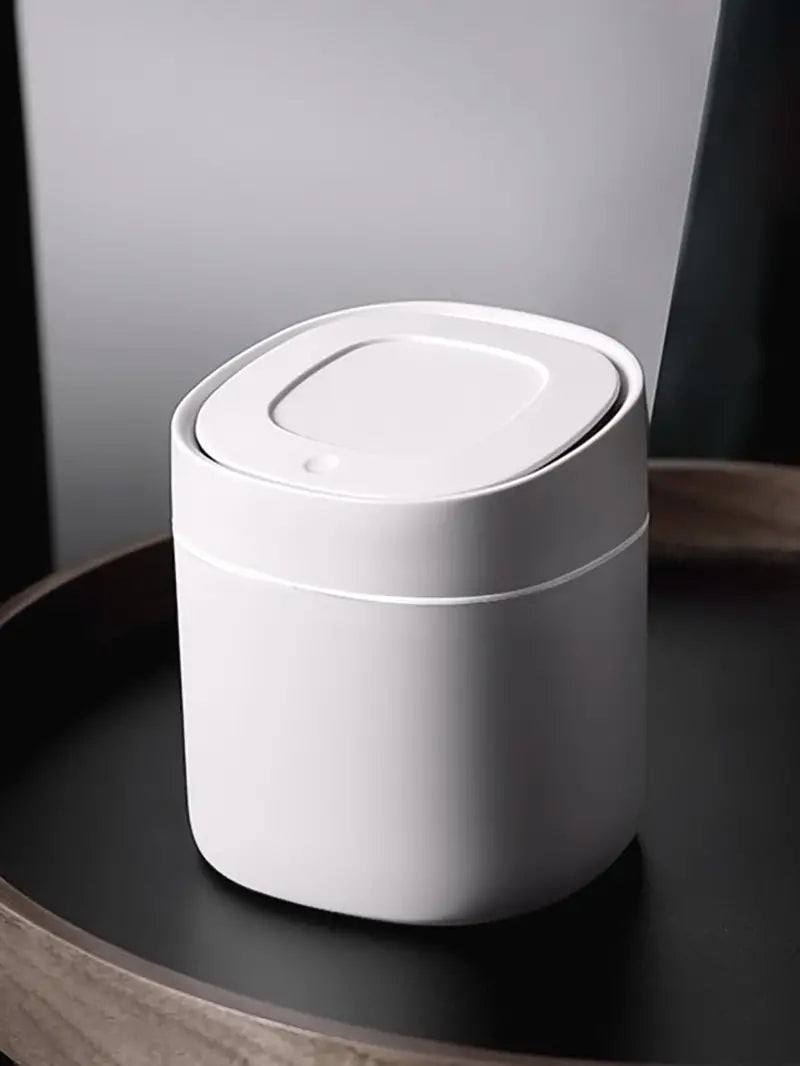 Mini Desktop Trash Can with Press Lid - 6.1"x5.31"