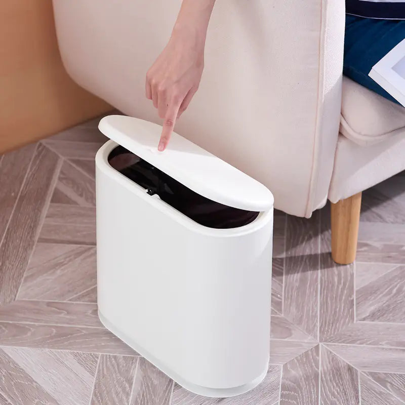 Oval Press Trash Can