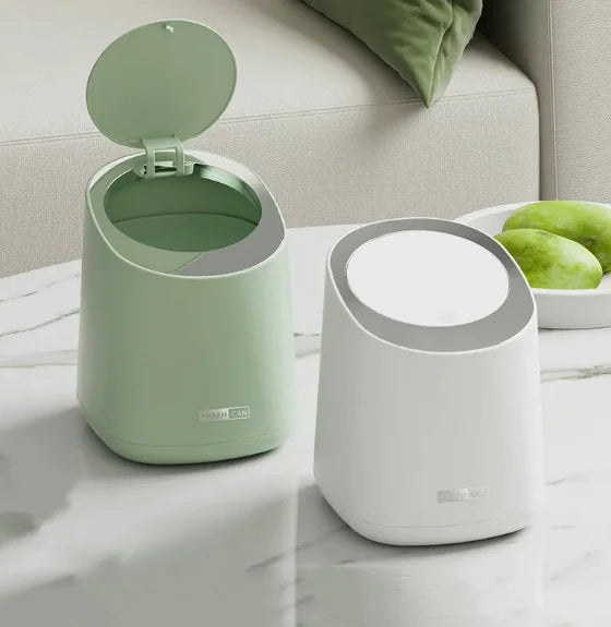 Desktop Press-Type Trash Can