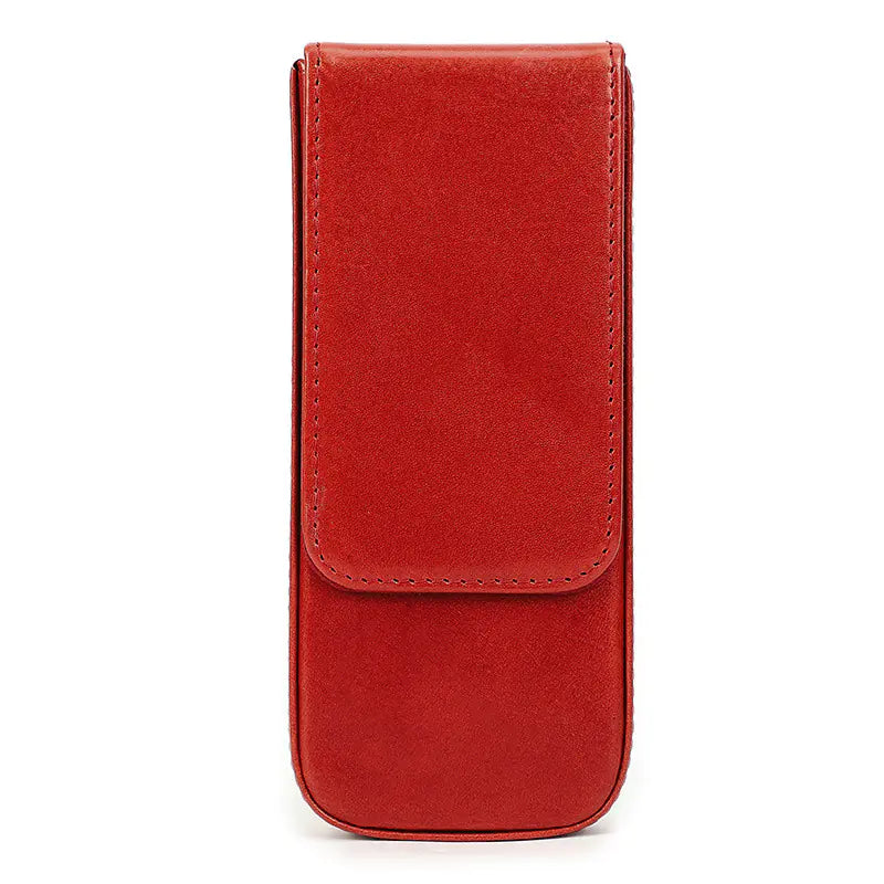 Handmade Leather Pen Case with Magnetic Drawer (Set of 3)